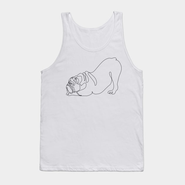 One Line English Bulldog Tank Top by huebucket